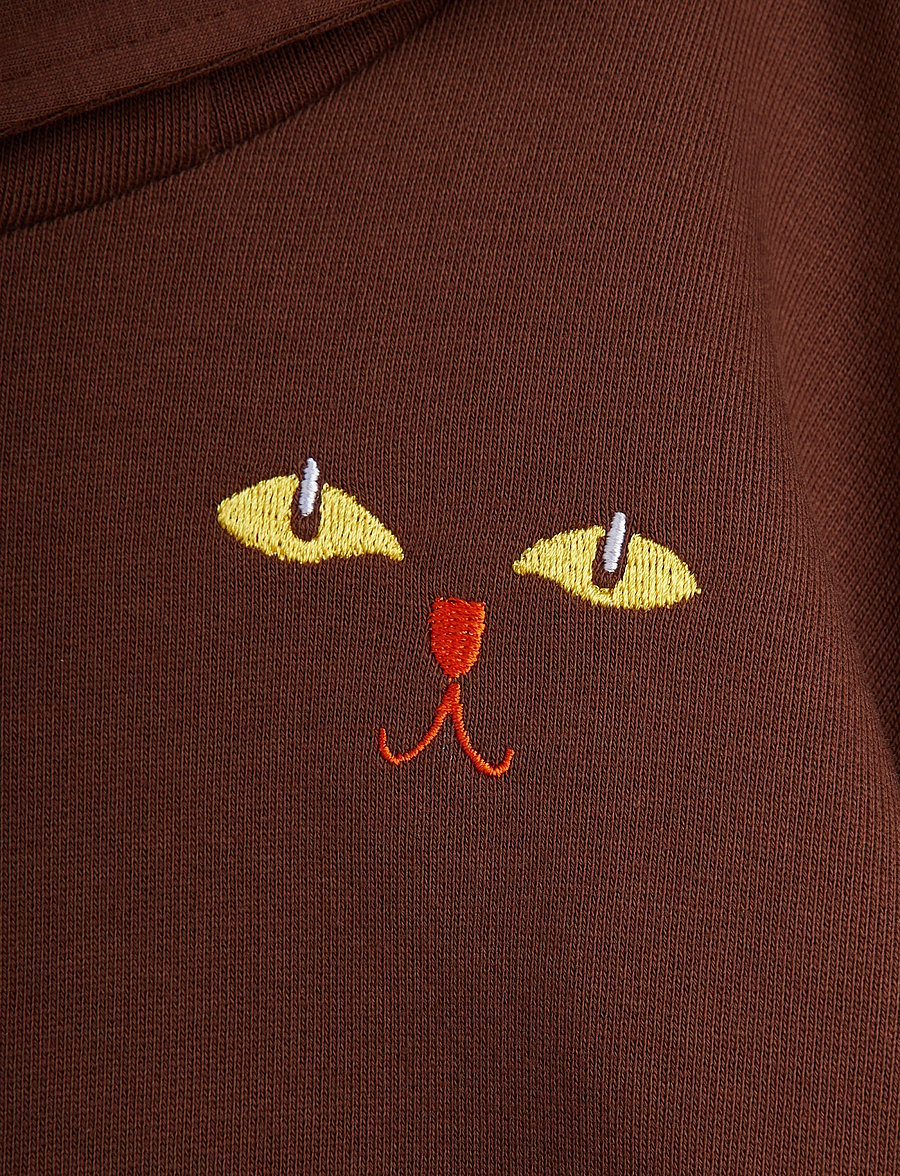 Mini Rodini - Cat ears hoodie - kapuutsiga pusad - brown - 2