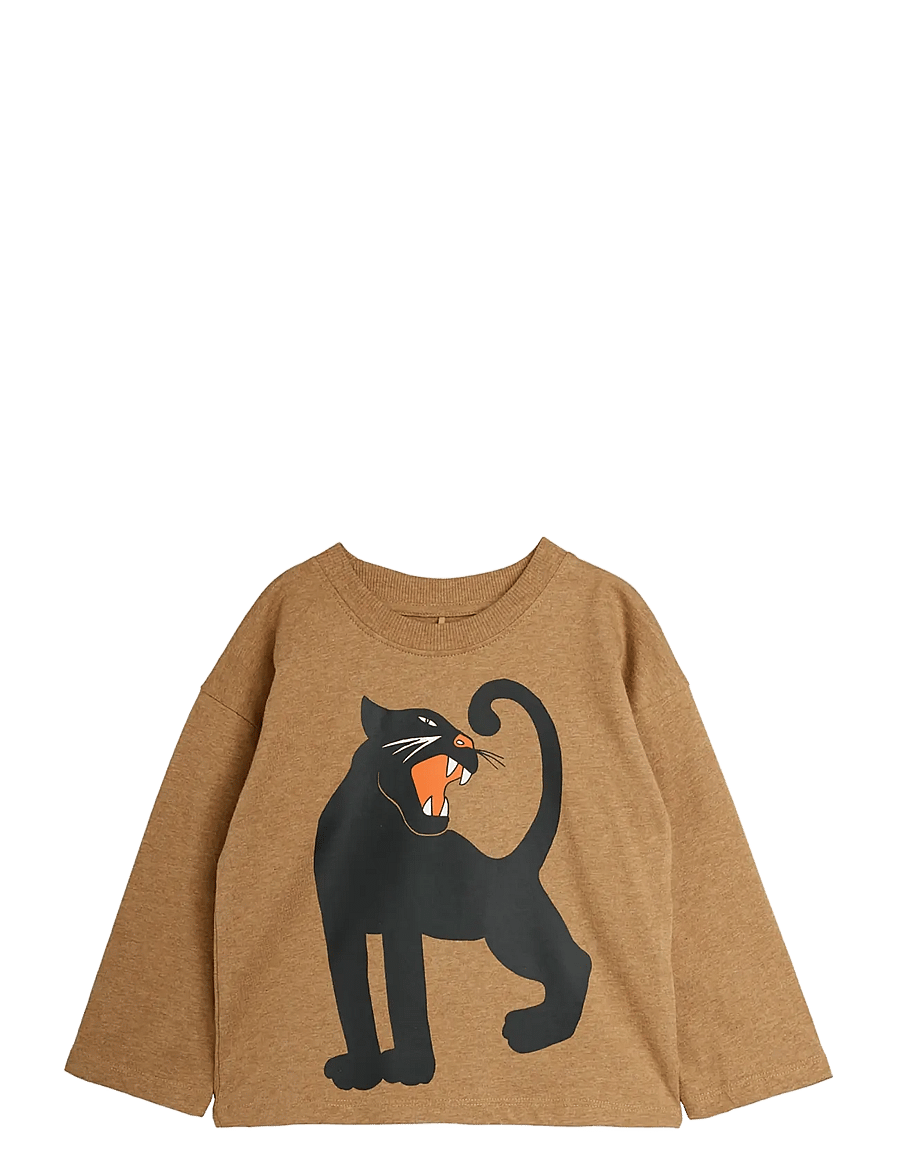 Mini Rodini - Panther sp melange ls tee - dressipluusid - brown - 0