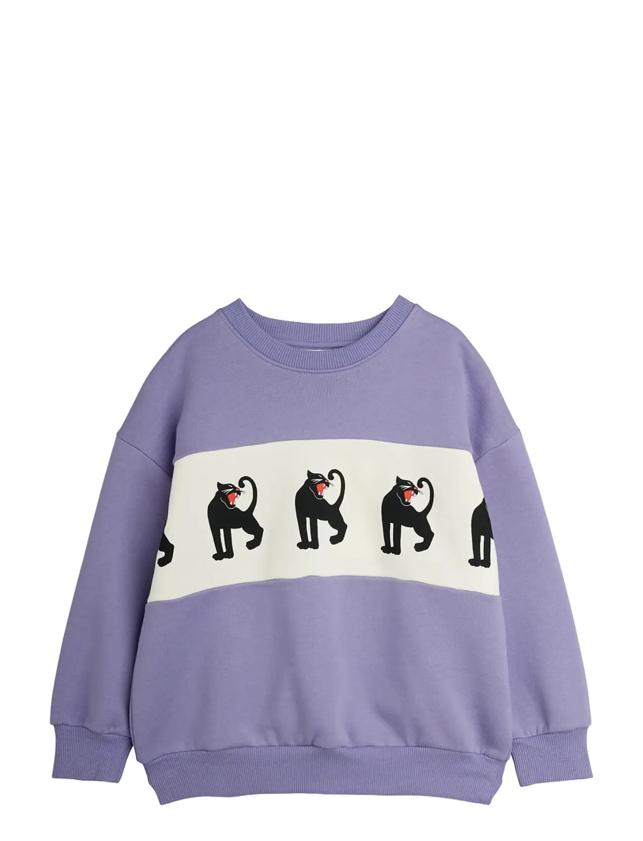 Mini Rodini Panther Panel Sweatshirt, Panter Panel Sweatshirt, Lila, Str: 128/134
