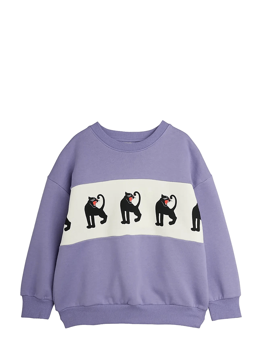 Mini Rodini - Panther panel sweatshirt - sweatshirts - purple - 0
