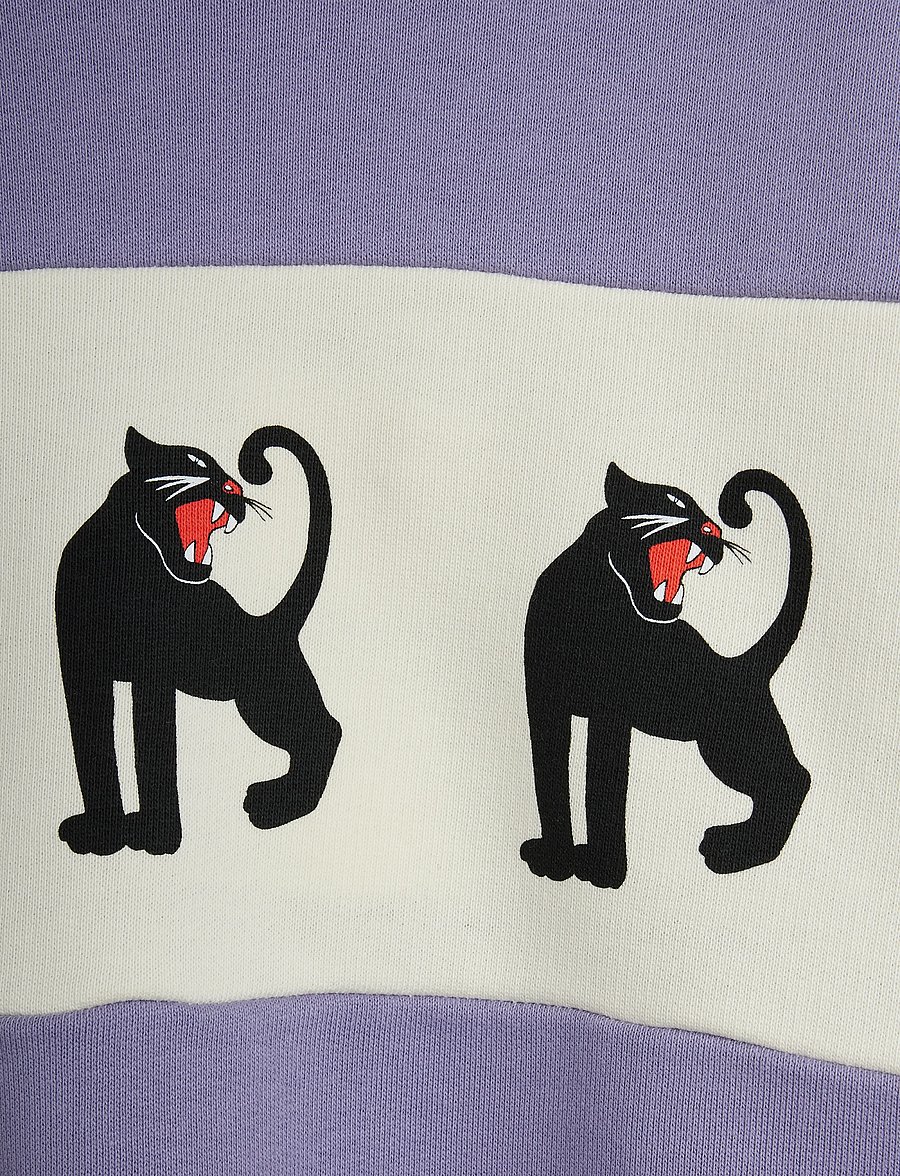 Mini Rodini - Panther panel sweatshirt - sweatshirts - purple - 2