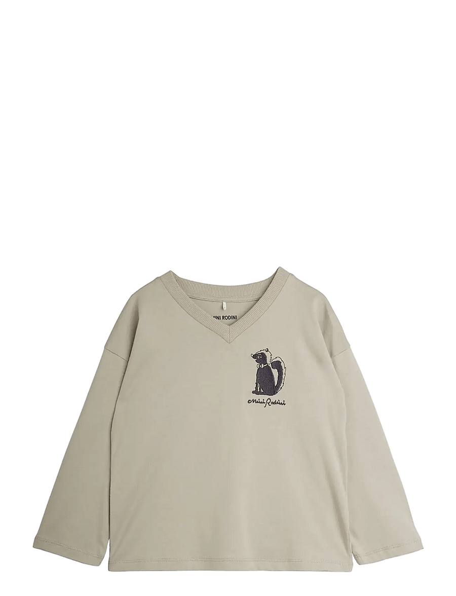 Mini Rodini - Skunk emb ls tee - langärmelig - grey - 0