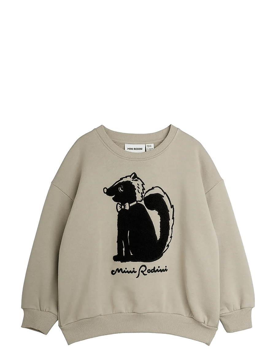 Mini Rodini - Skunk chenille sweatshirt - sweatshirts - grey - 0