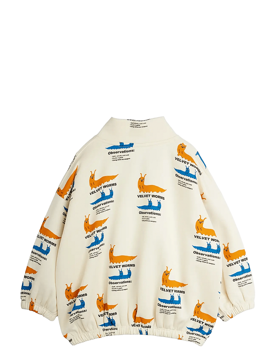 Mini Rodini - Velvet worms aop half zip sweatshirt - sweatshirts - multi - 1