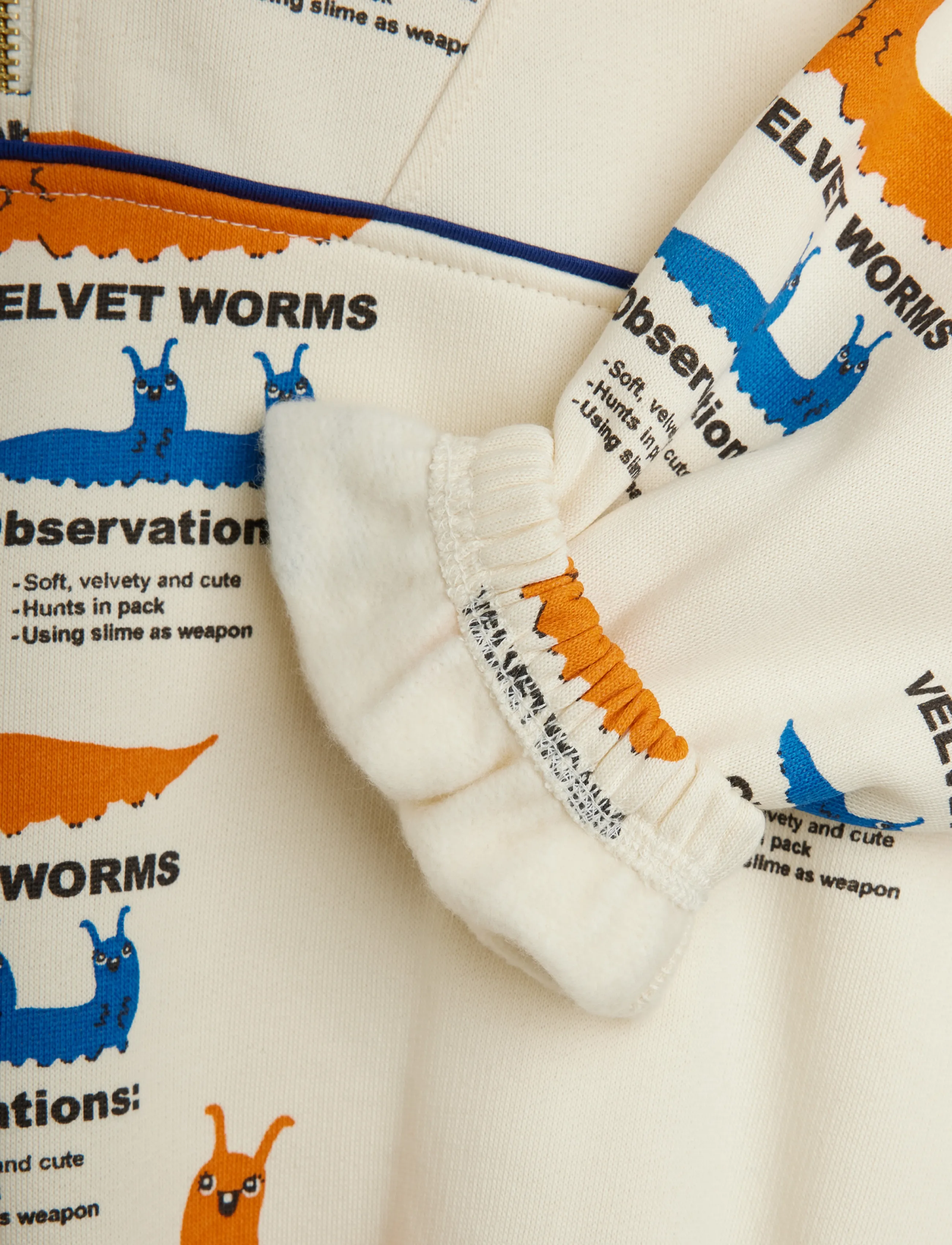 Mini Rodini - Velvet worms aop half zip sweatshirt - multi - 3