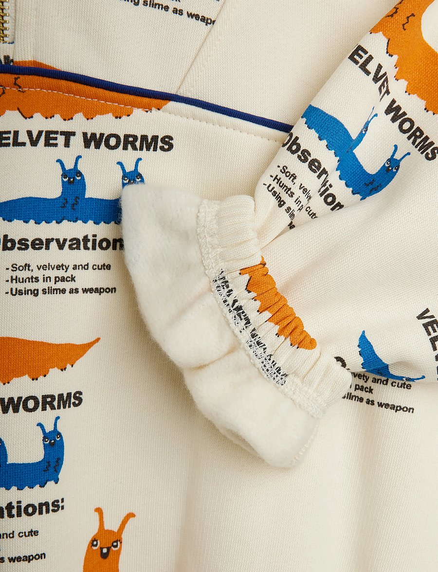 Mini Rodini - Velvet worms aop half zip sweatshirt - sweatshirts - multi - 3