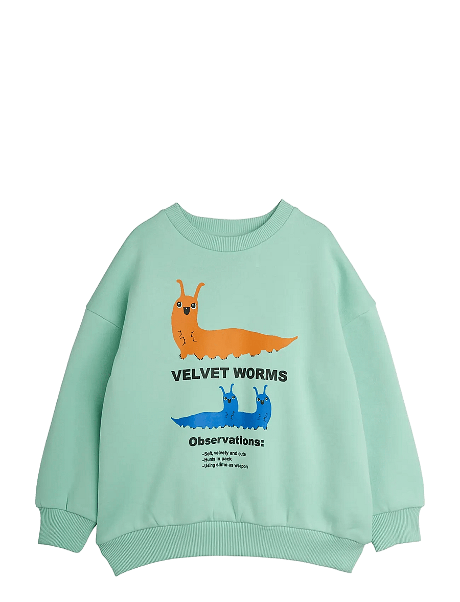 Mini Rodini - Velvet worms observations sp sweatshirt - sweatshirts - green - 0