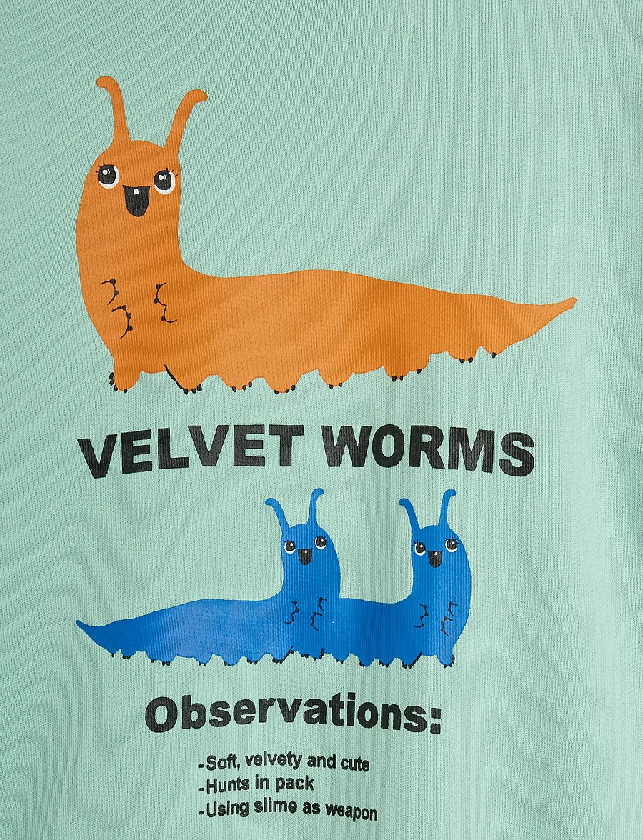 Mini Rodini - Velvet worms observations sp sweatshirt - sweatshirts - green - 2