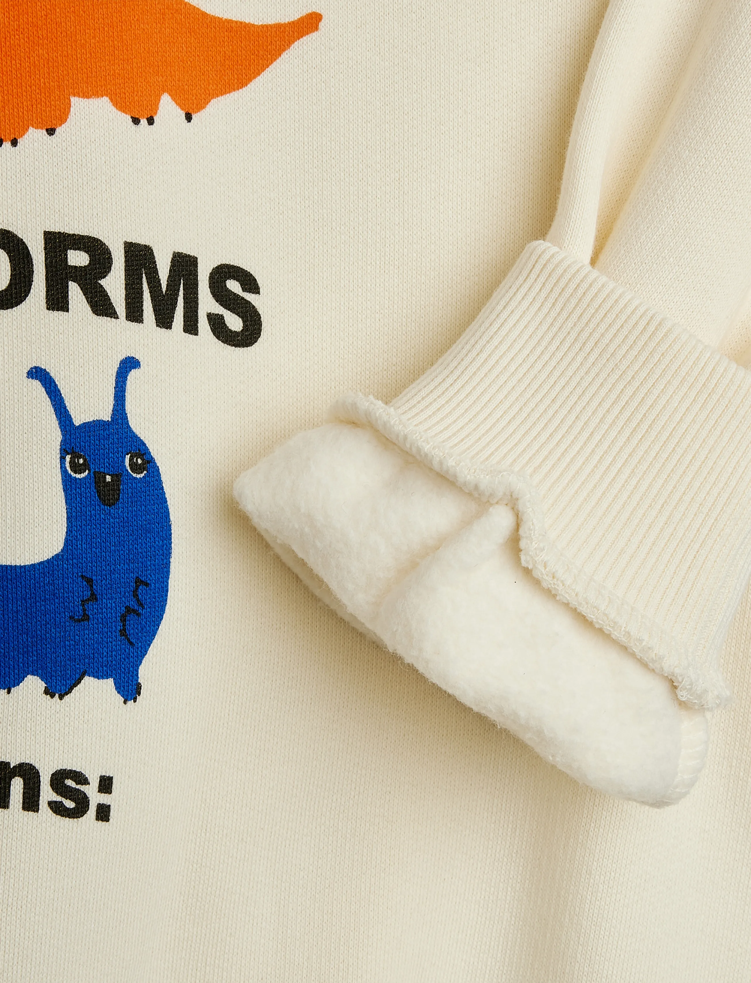 Mini Rodini - Velvet worms observations sp sweatshirt - off-white - 2