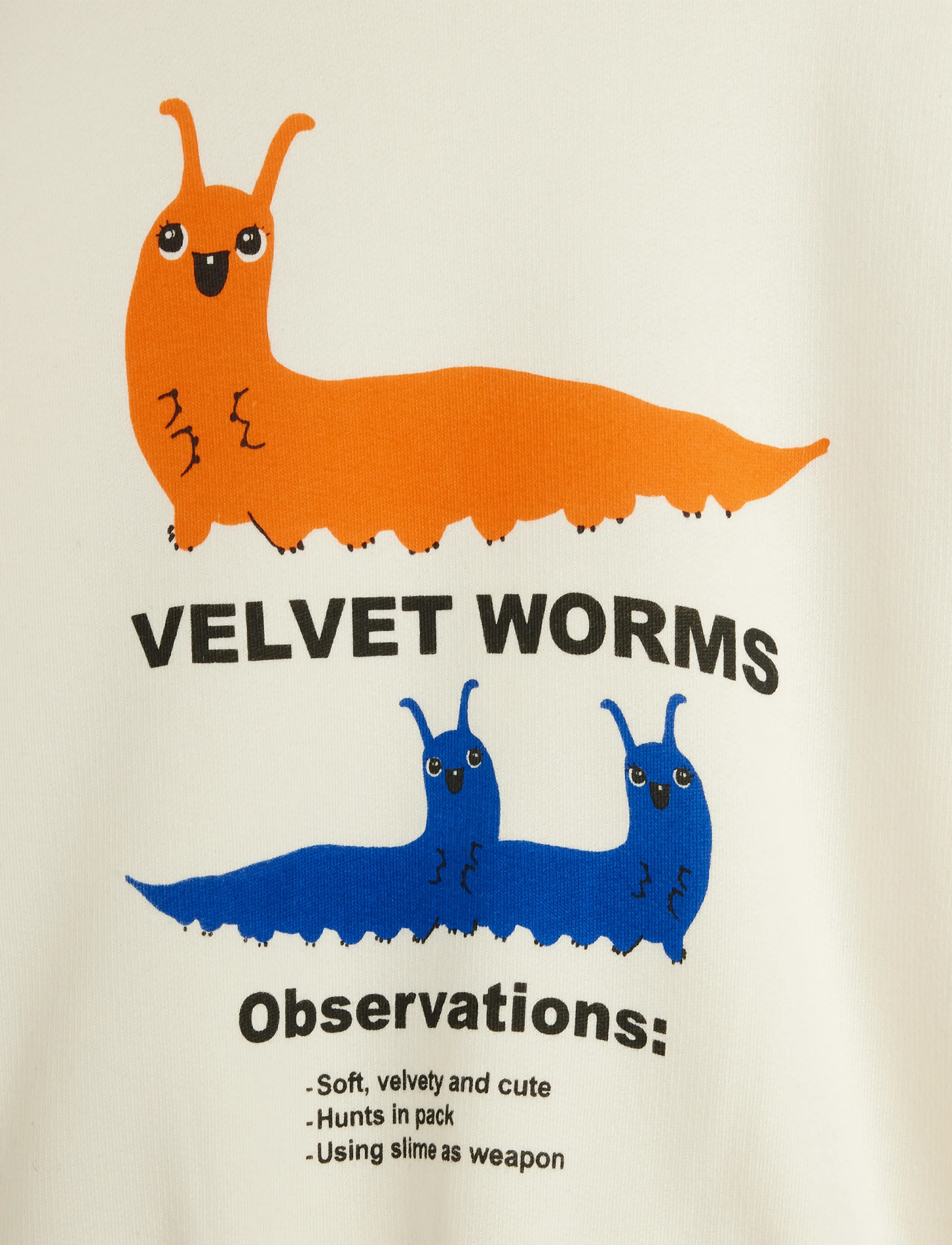 Mini Rodini - Velvet worms observations sp sweatshirt - off-white - 3