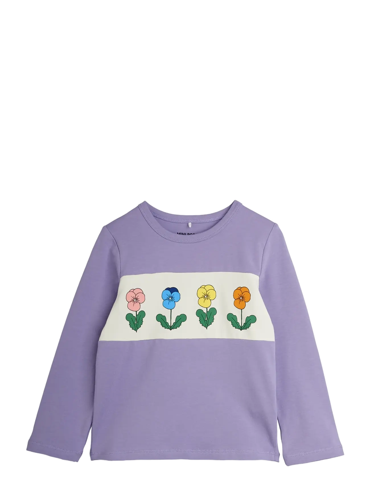 Mini Rodini Violas Panel Ls Top, 104/110, Purple, T-Shirts > Langærmede T-shirts, Børn