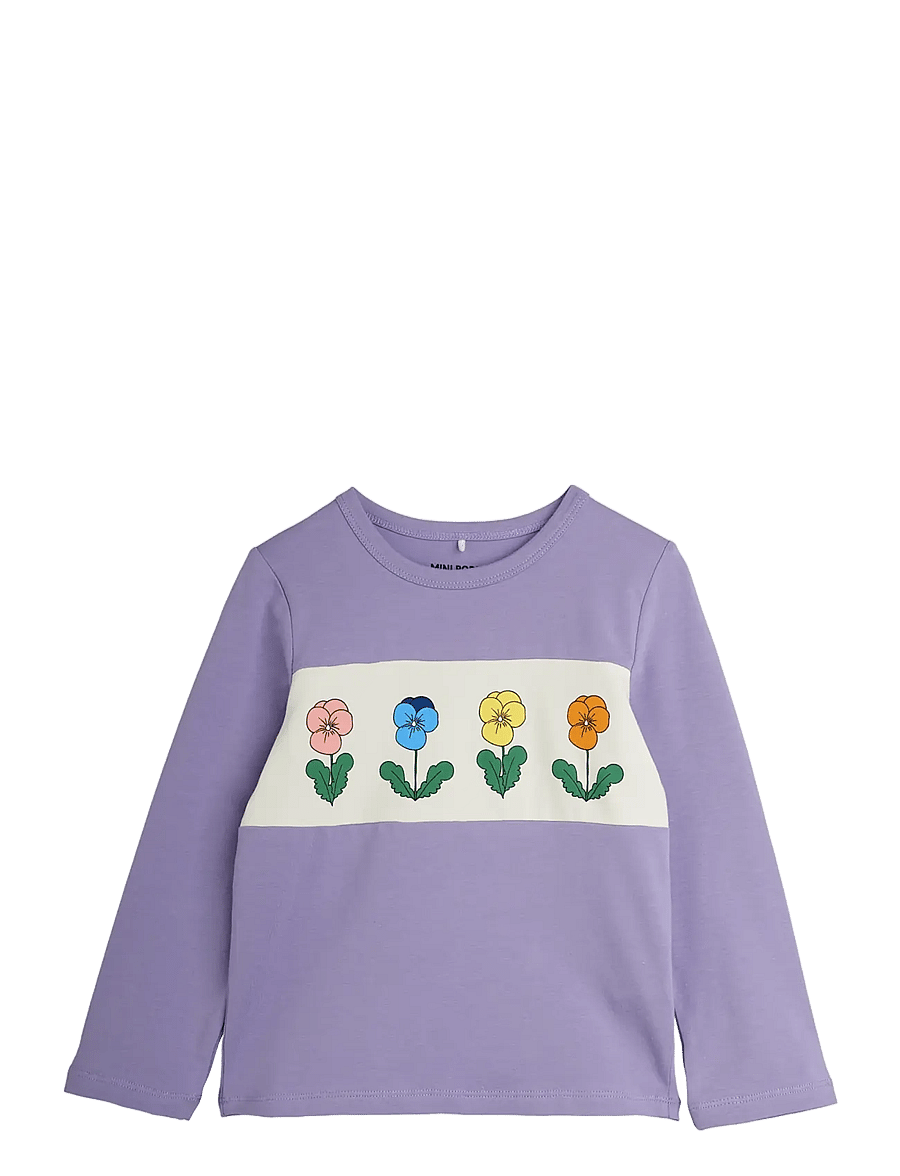 Mini Rodini - Violas panel ls top - långärmade t-shirts - purple - 0