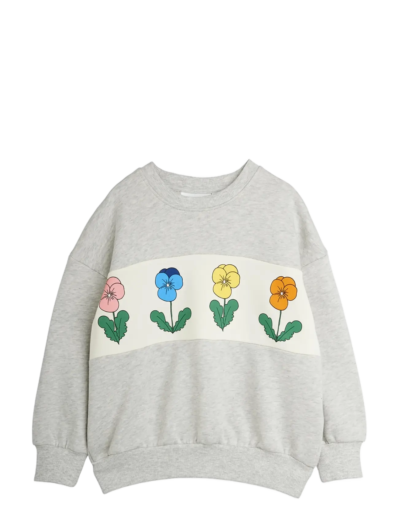 Mini Rodini Violas Panel Sweatshirt, 80/86, Grey, Sweatshirts & Hættetrøjer > Sweatshirts, Børn