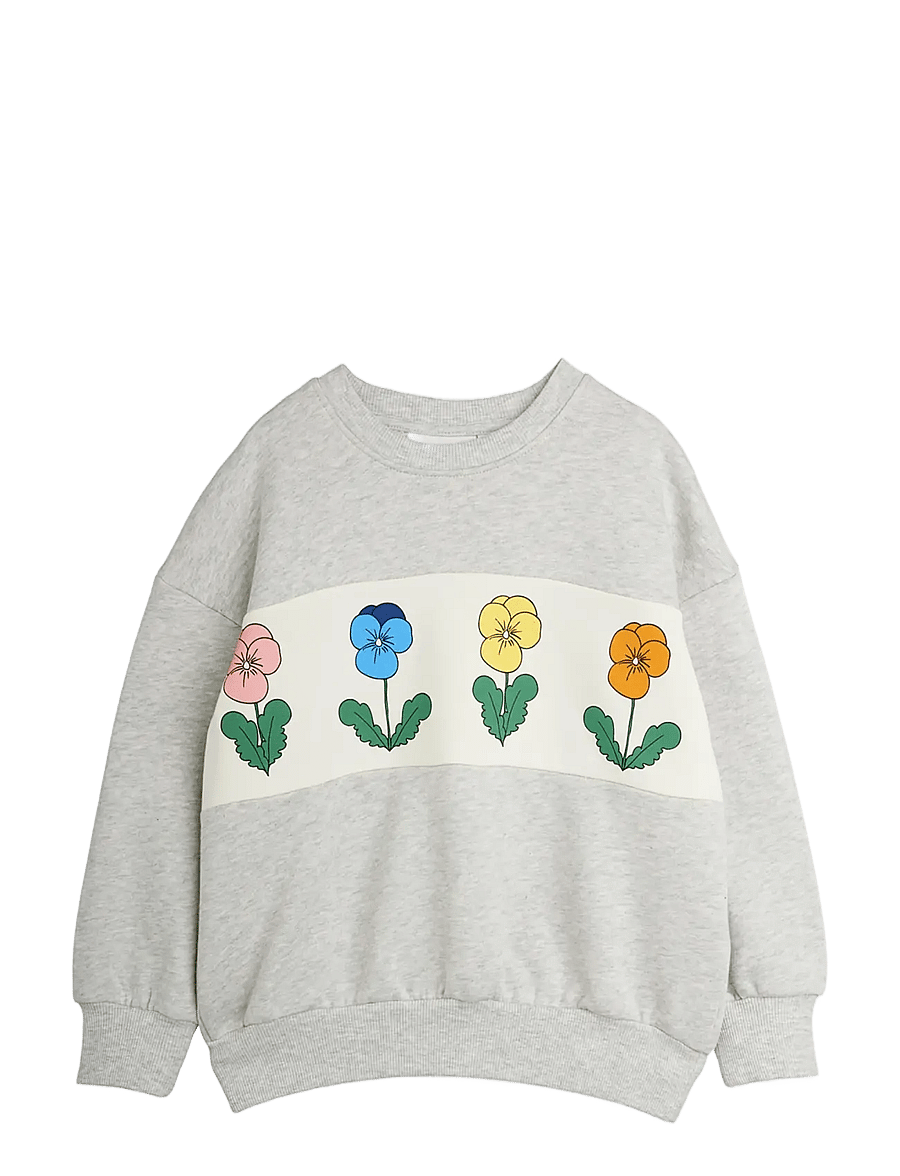 Mini Rodini - Violas panel sweatshirt - sweatshirts - grey melange - 0