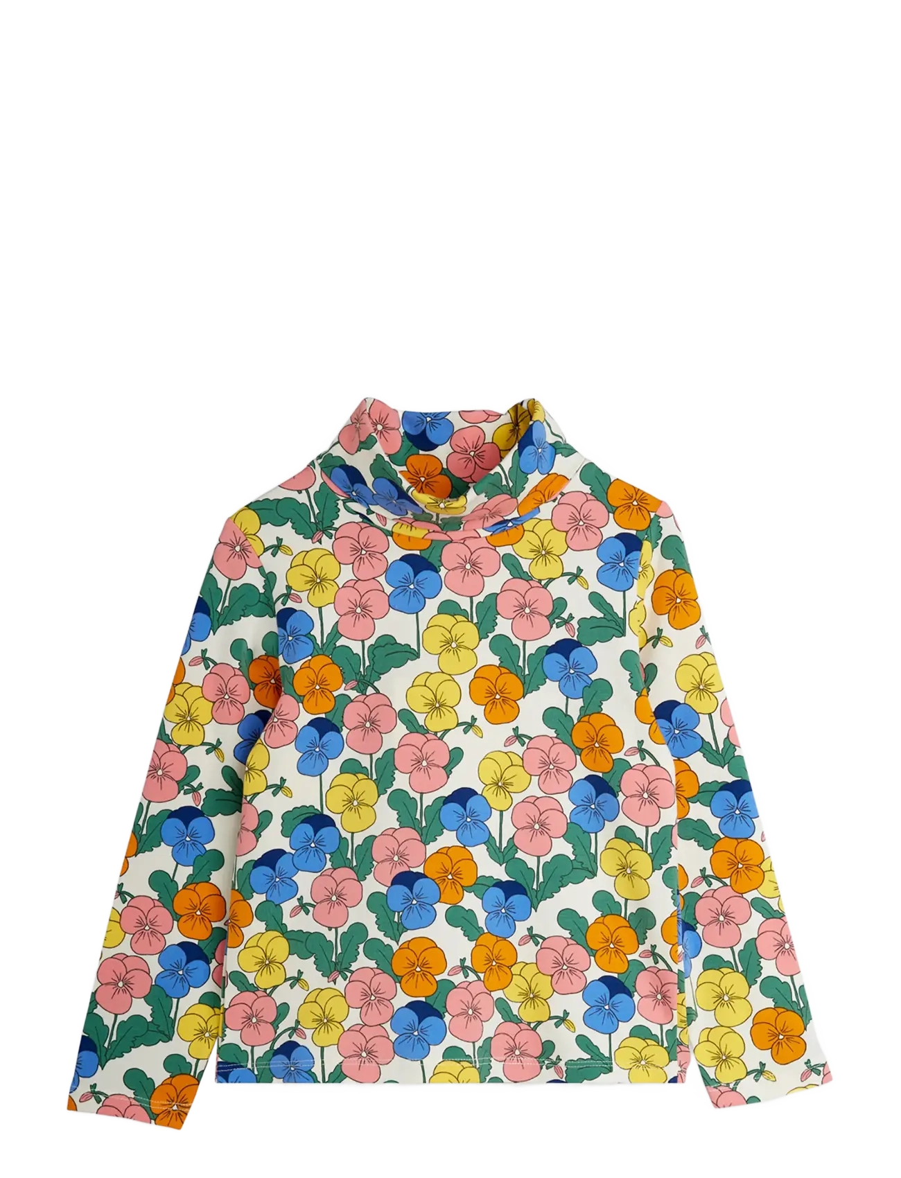 Mini Rodini Violas Aop Turtleneck, 116/122, T-shirts, Mehrfarbig/gemustert - Long-sleeved Kinder
