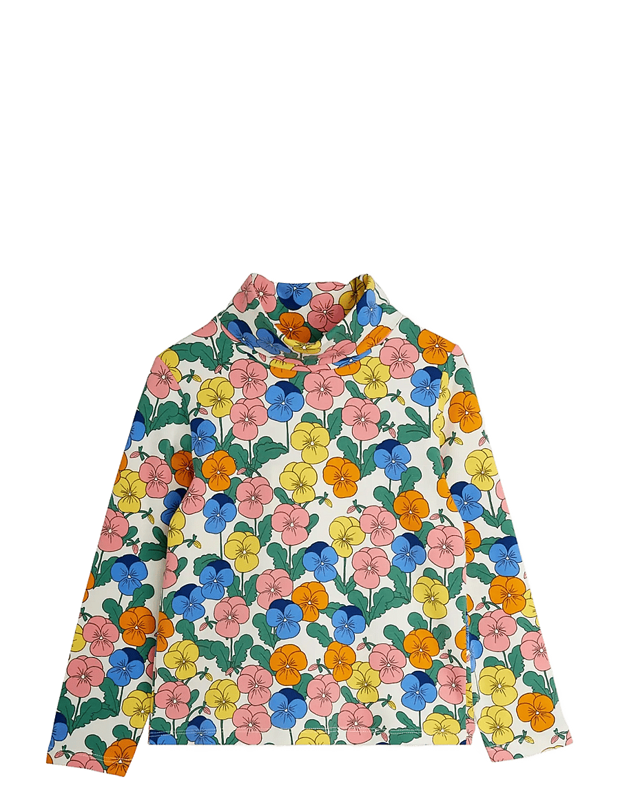 Mini Rodini - Violas aop turtleneck - langärmelig - multi - 0