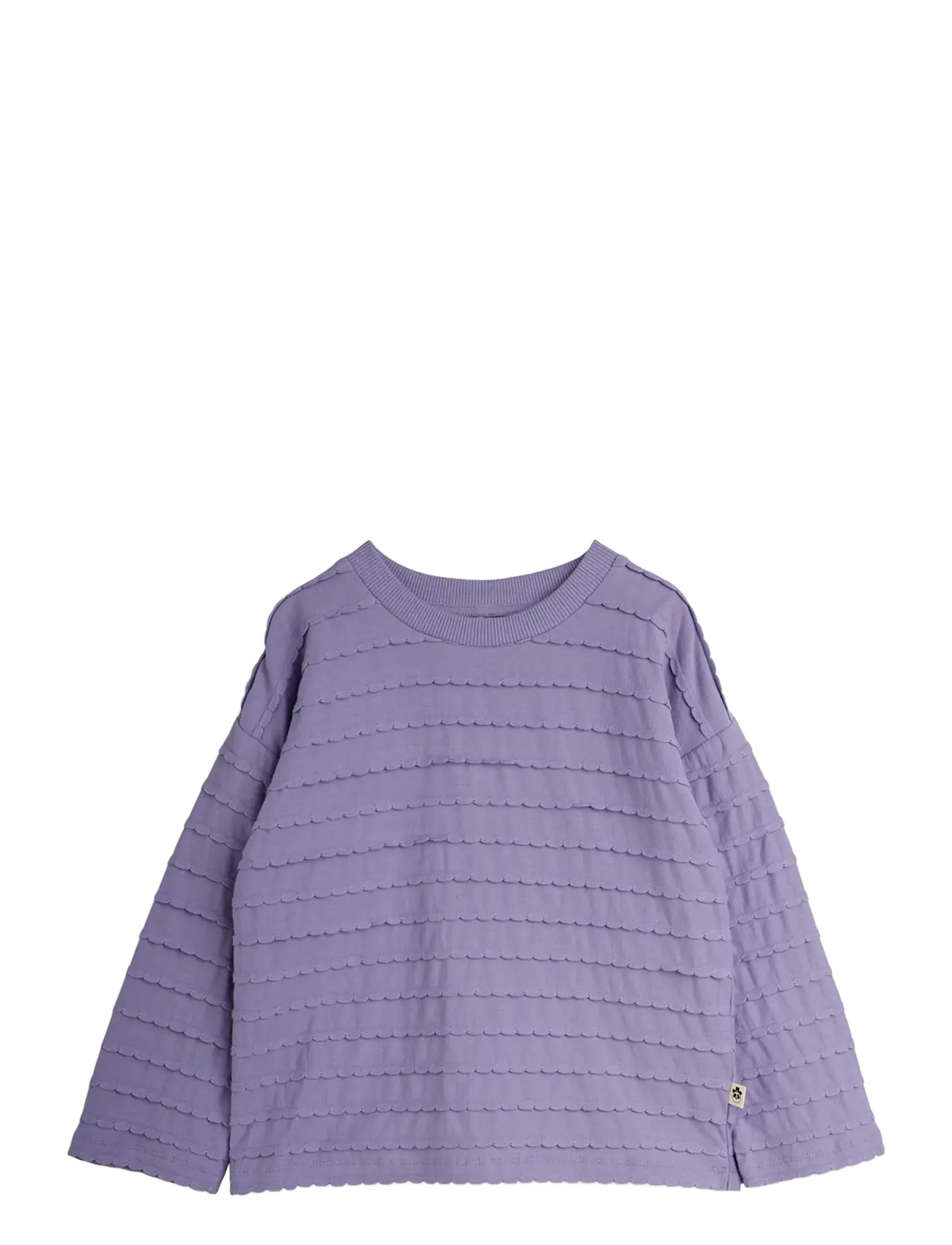 Mini Rodini Textured Frill Ls Tee, 68/74, Purple, T-Shirts > Langærmede T-shirts, Børn