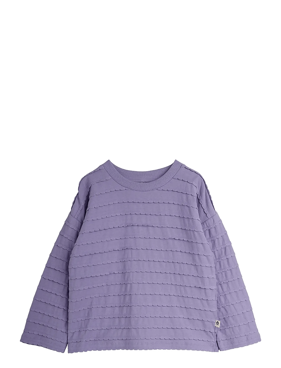 Mini Rodini - Textured frill ls tee - langärmelig - purple - 0