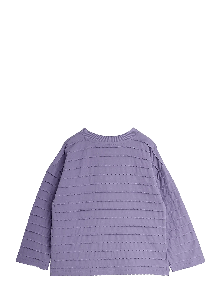Mini Rodini - Textured frill ls tee - langärmelig - purple - 1