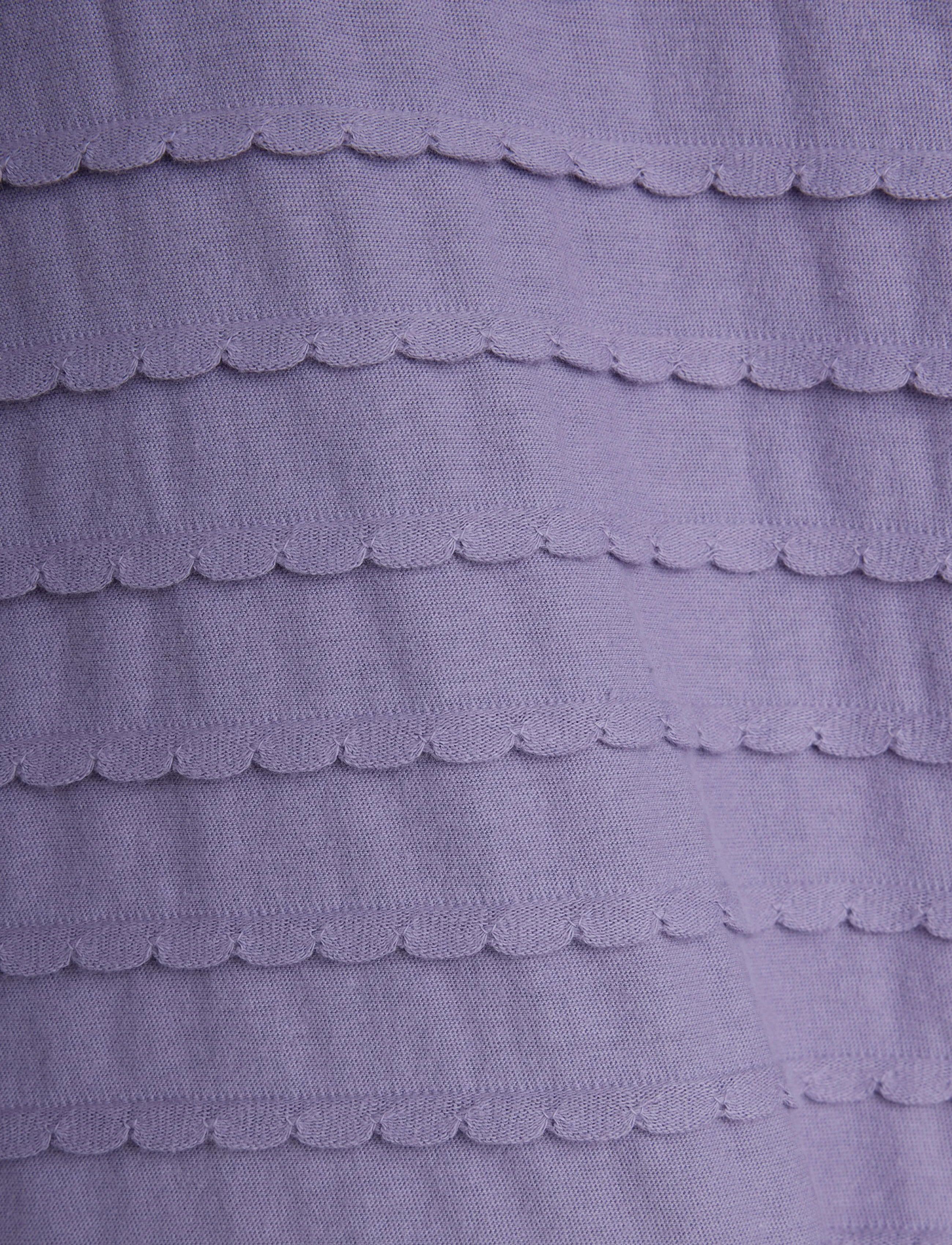 Mini Rodini - Textured frill ls tee - langärmelig - purple - 2