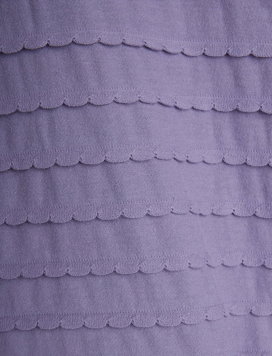 Mini Rodini - Textured frill ls tee - langärmelig - purple - 2