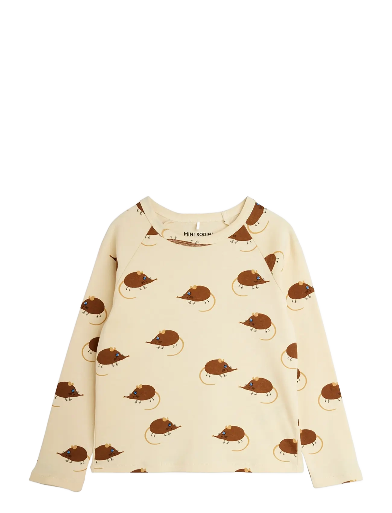 Mini Rodini Elephant shrew aop ls tee - New Arrivals - BEIGE / beige