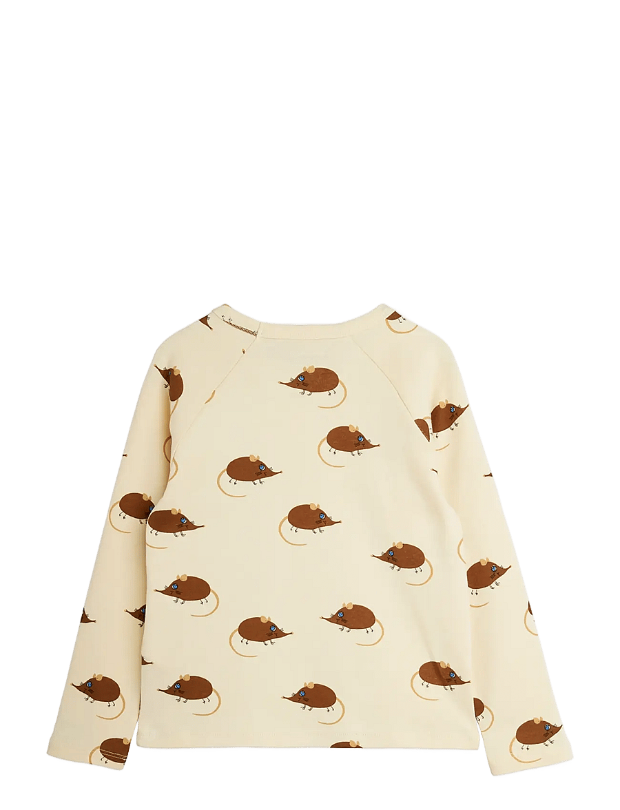 Mini Rodini - Elephant shrew aop ls tee - pikkade varrukatega t-särgid - beige - 1