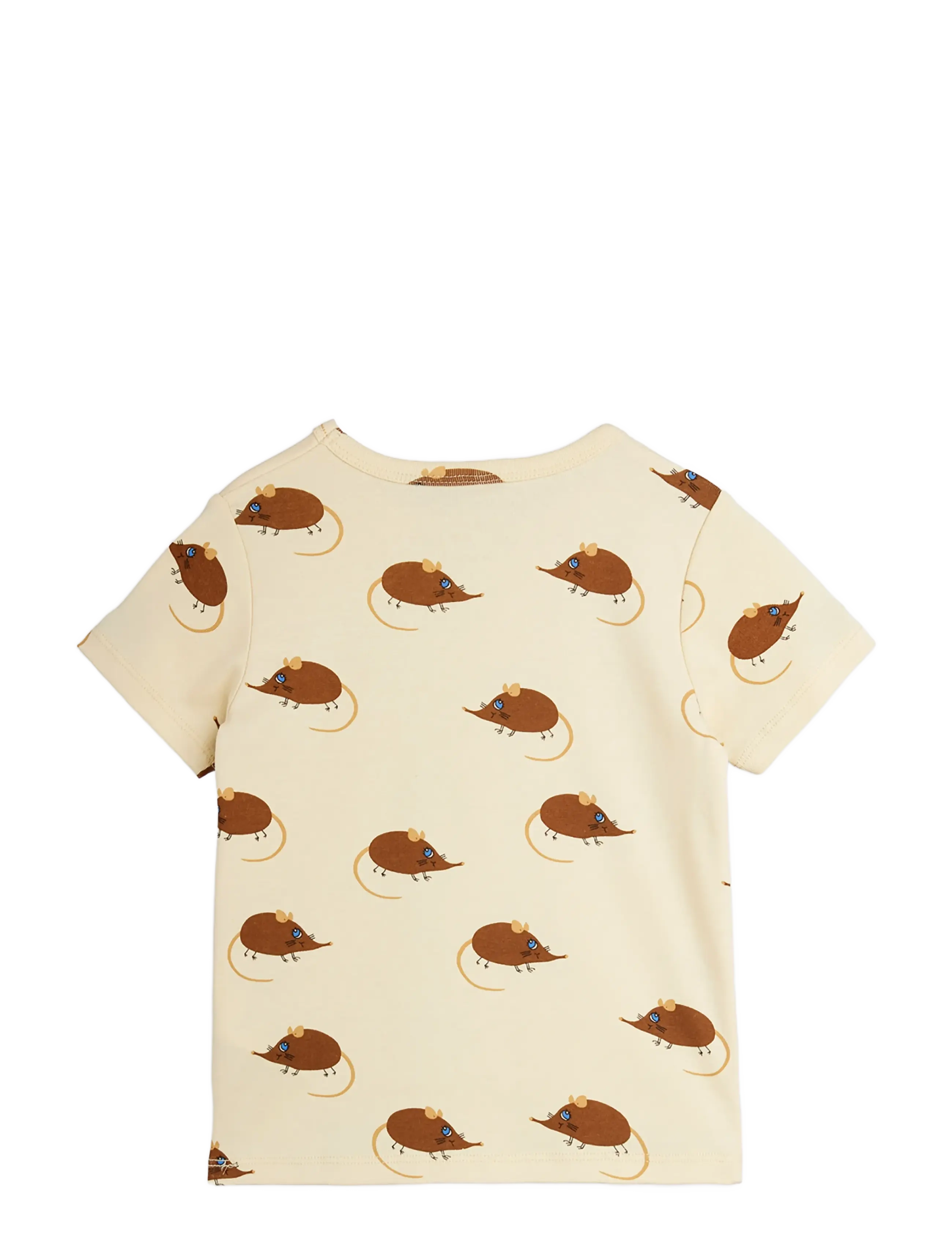 Mini Rodini - Elephant shrew aop ss tee - beige - 1
