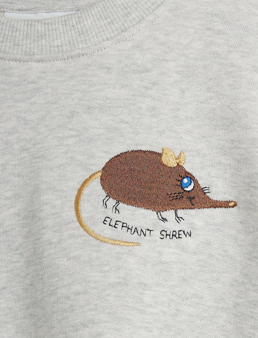 Mini Rodini - Elephant shrew emb sweatshirt - dressipluusid - grey melange - 3