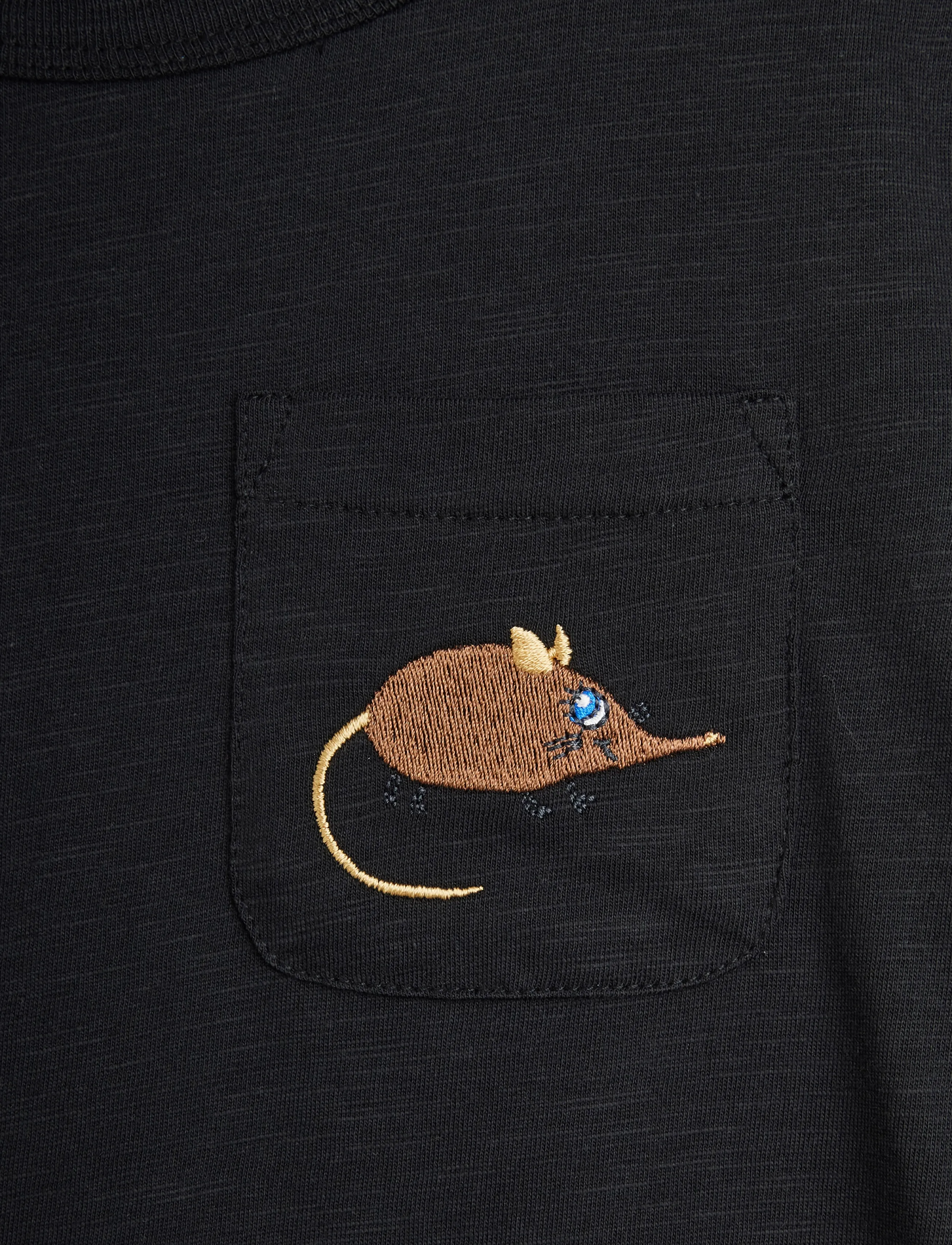 Mini Rodini - Elephant shrew emb ss tee - green - 2