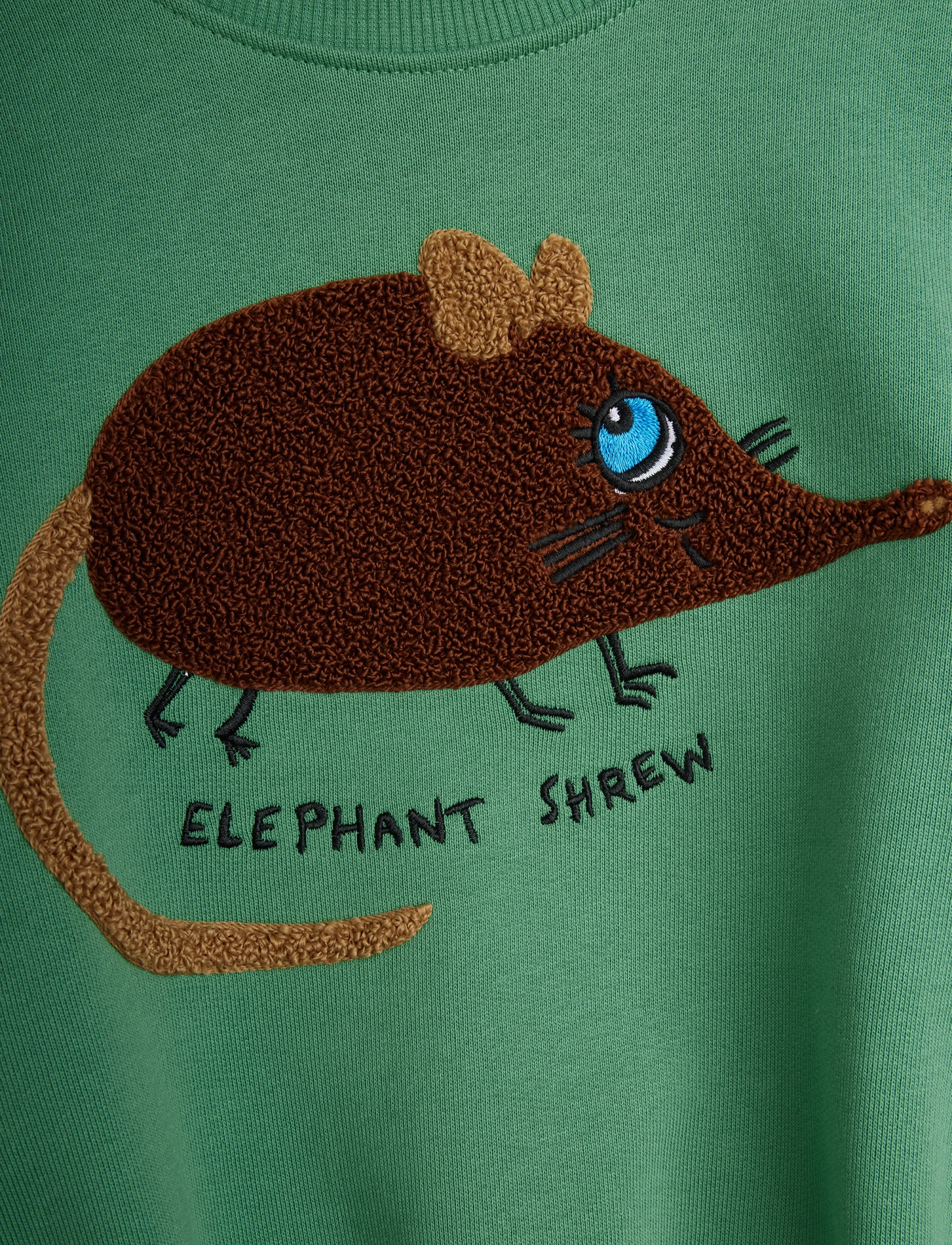 Mini Rodini - Elephant shrew chenille sweatshirt - green - 2