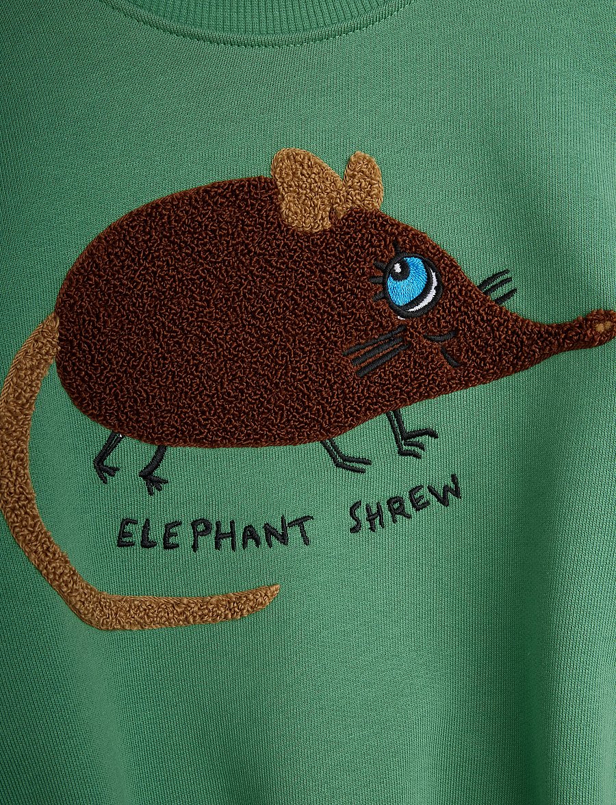 Mini Rodini - Elephant shrew chenille sweatshirt - dressipluusid - green - 2