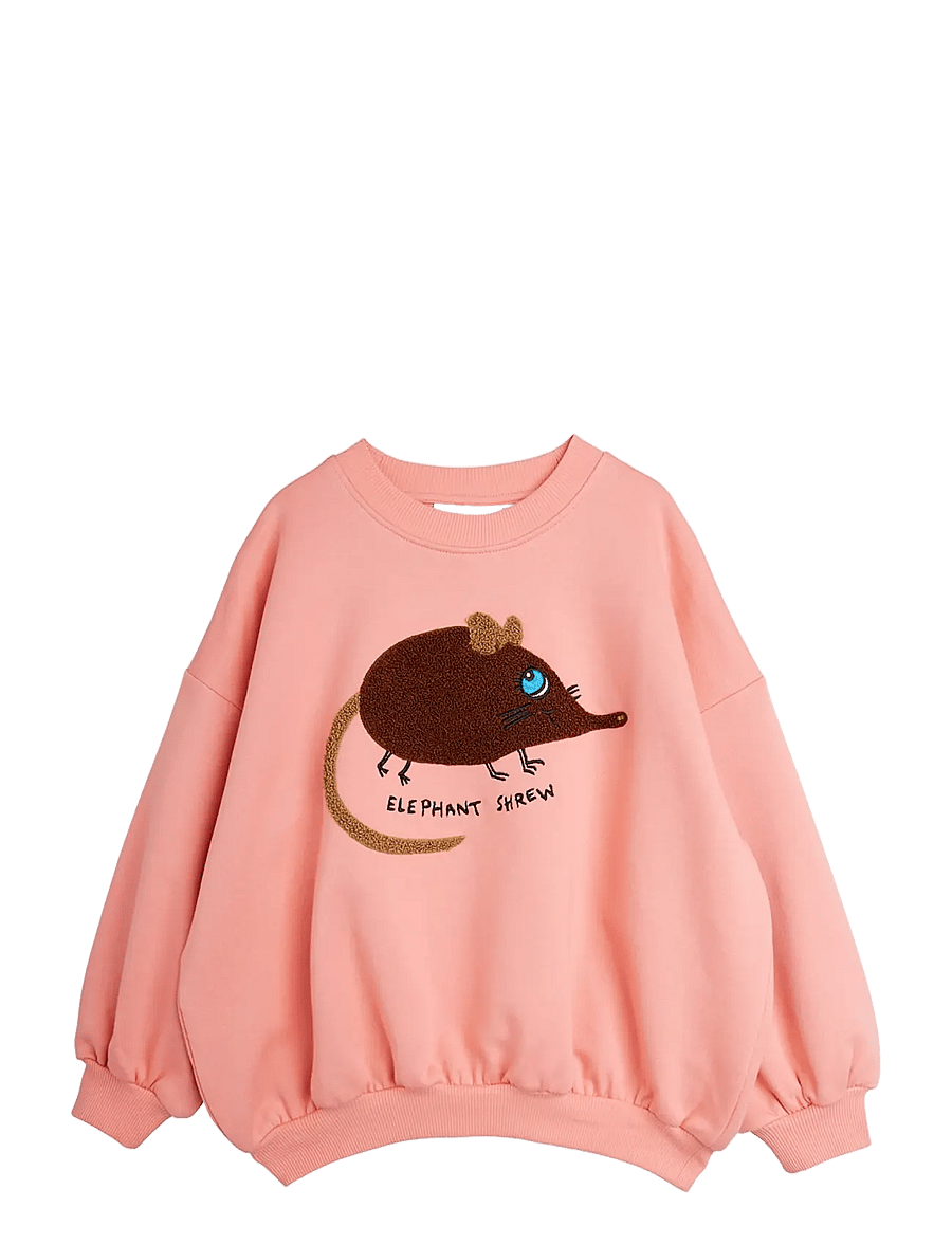Mini Rodini - Elephant shrew chenille sweatshirt - sweatshirts - pink - 0
