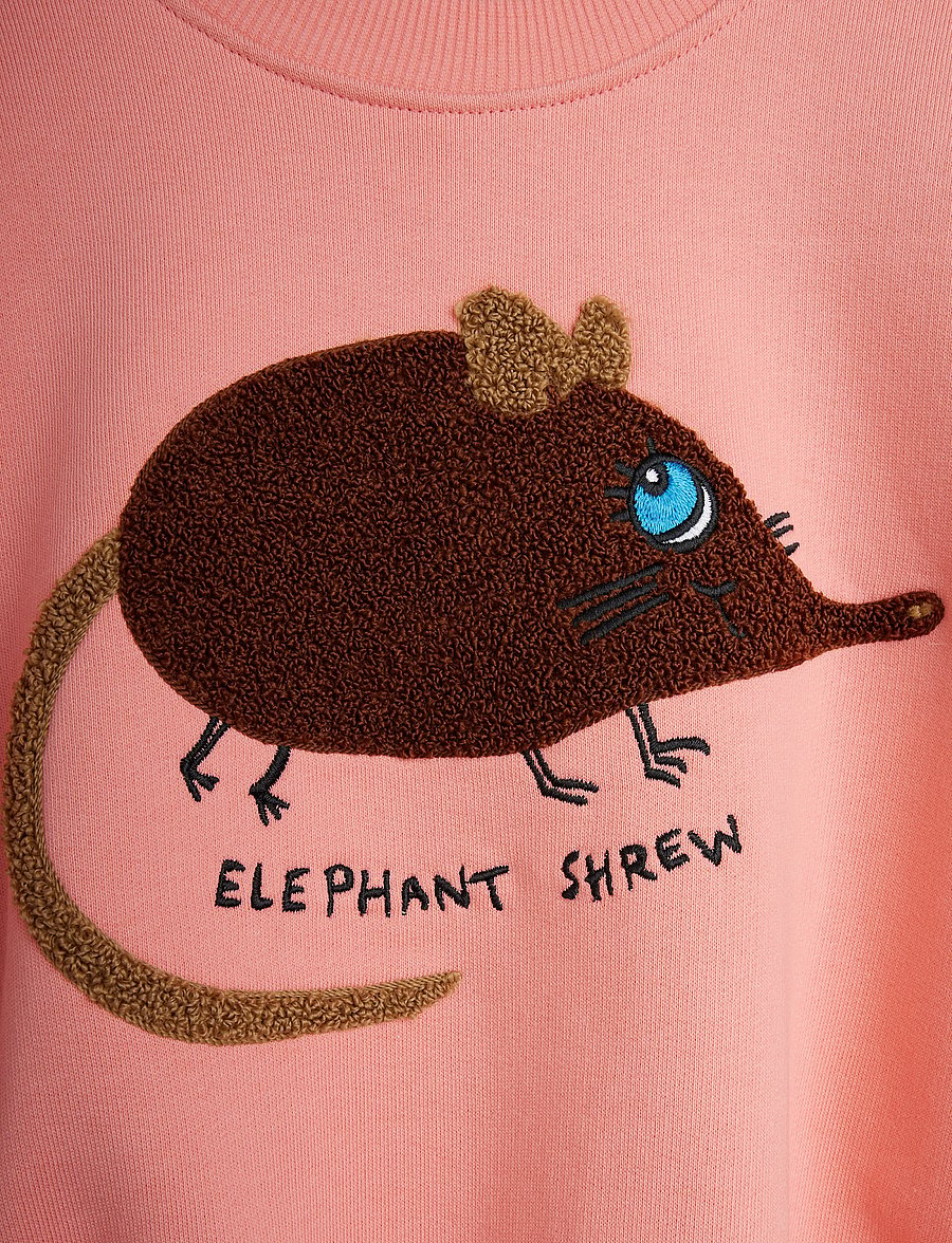 Mini Rodini - Elephant shrew chenille sweatshirt - sweatshirts - pink - 2