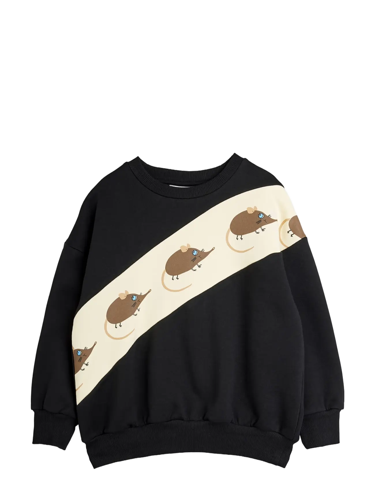 Mini Rodini Elephant Shrew Panel Sweatshirt, 80/86, Sweatshirts & Hoodies, Schwarz - Sweatshirts, Kinder