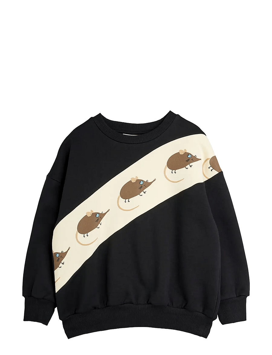 Mini Rodini - Elephant shrew panel sweatshirt - sweatshirts - black - 0