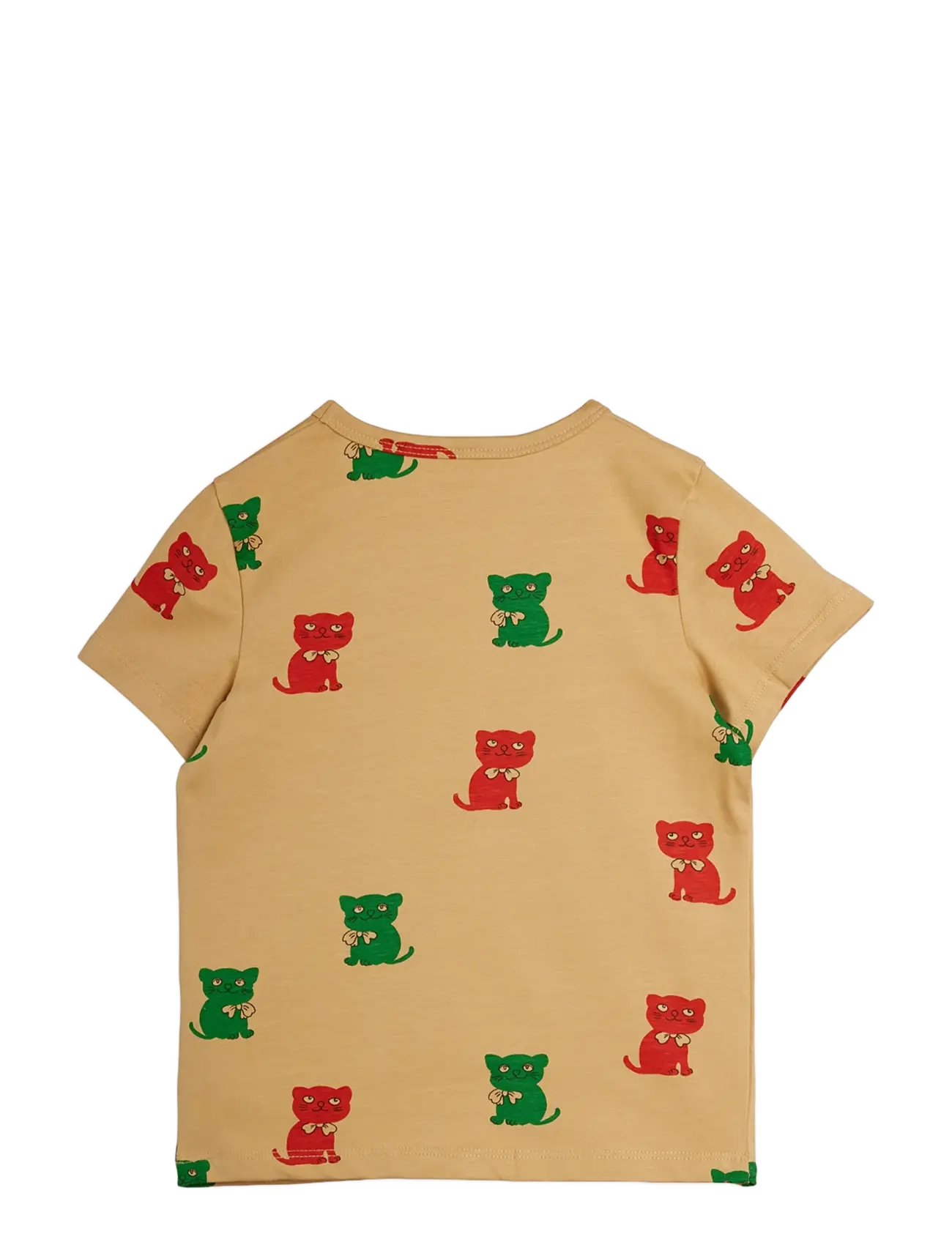 Mini Rodini - Kittens aop ss tee - lühikeste varrukatega t-särgid - beige - 1