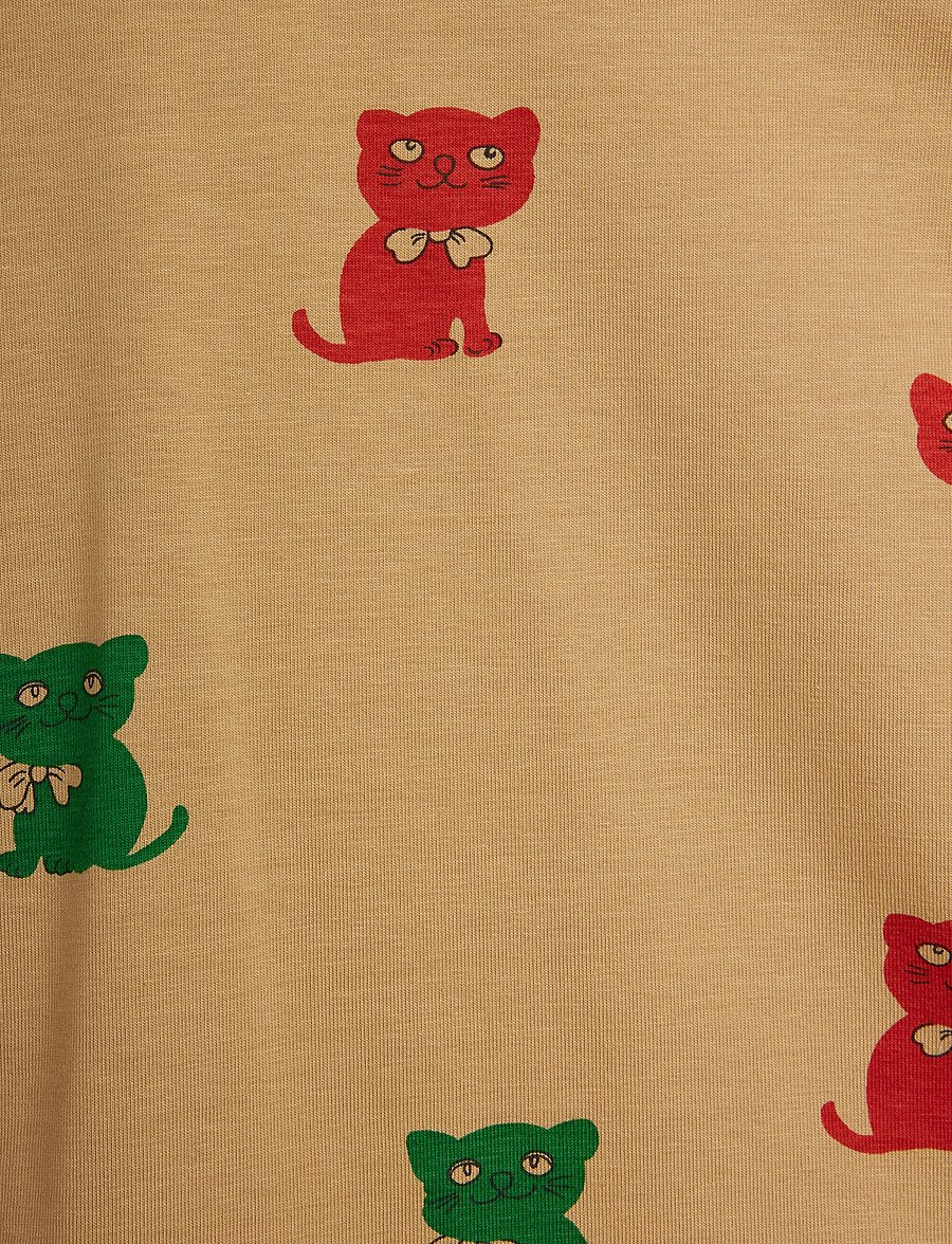 Mini Rodini - Kittens aop ss tee - kurzärmelige - beige - 2