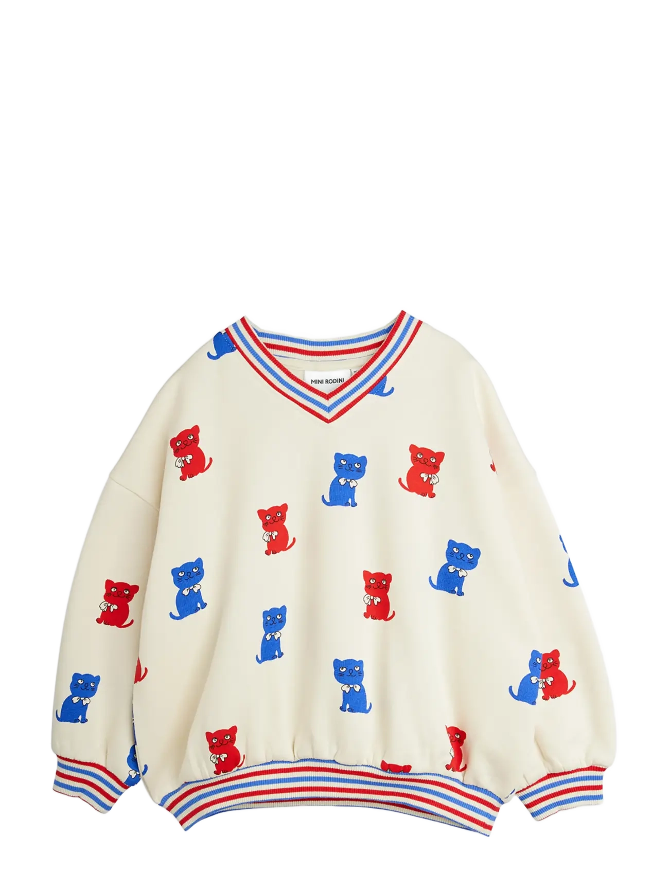 Mini Rodini Kittens aop sweatshirt - New Arrivals - OFF-WHITE / cream