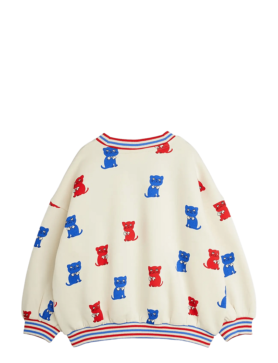 Mini Rodini - Kittens aop sweatshirt - sweatshirts - off-white - 1