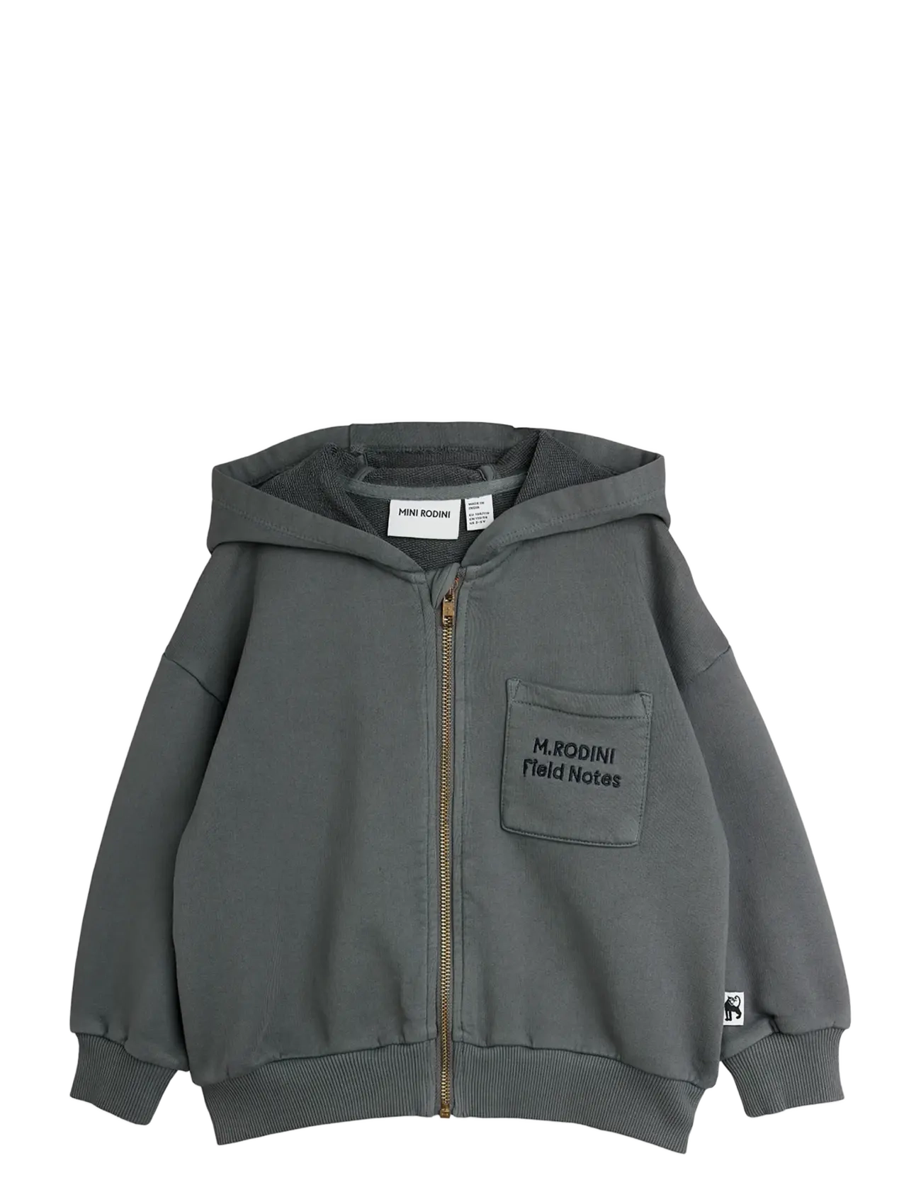 Mini Rodini M.Rodini field notes emb hoodie - New Arrivals - GREY / grey