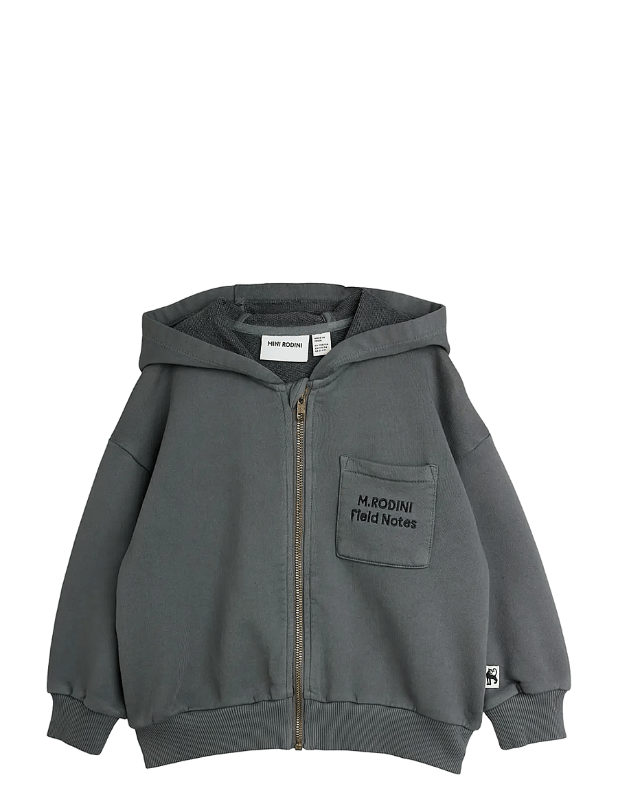 Mini Rodini - M.Rodini field notes emb hoodie - kerged joped - grey - 0