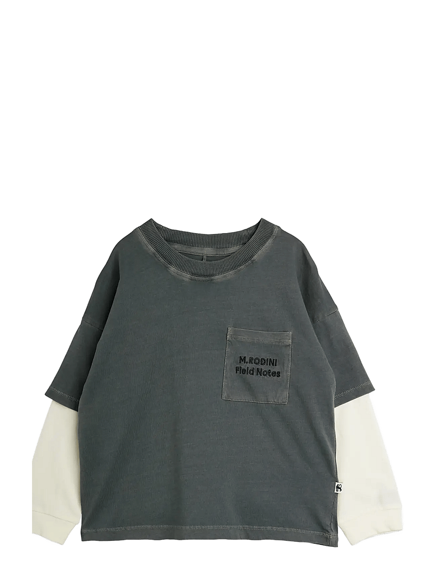 Mini Rodini - M.Rodini field notes emb ls tee - pikkade varrukatega t-särgid - grey - 0