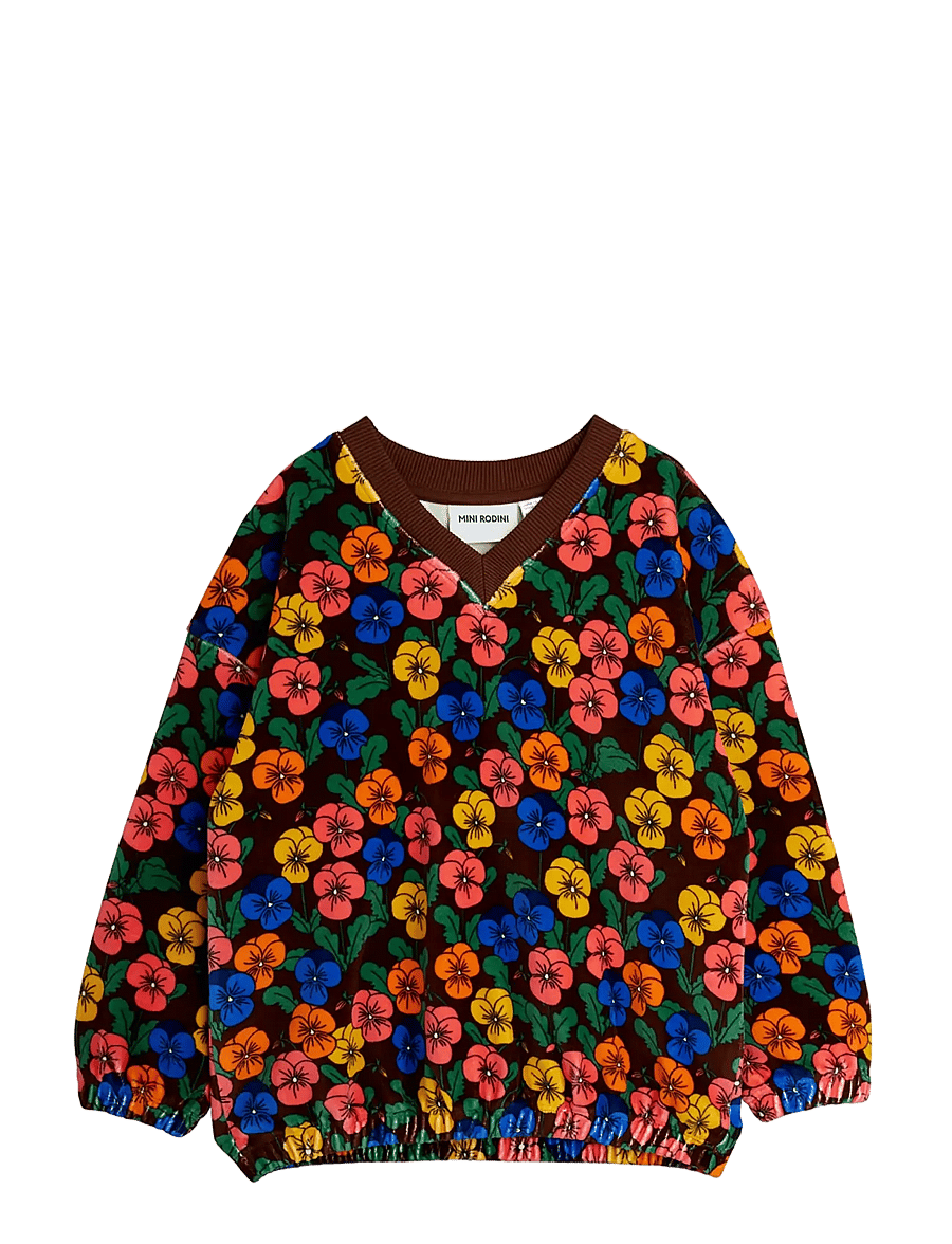 Mini Rodini - Violas aop velour sweatshirt - džemprid - multi - 0
