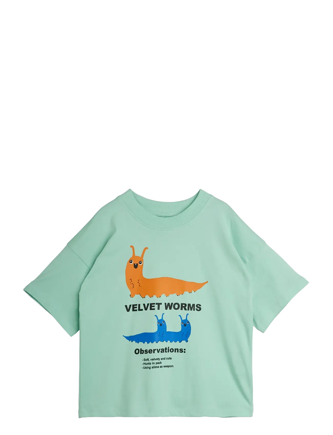 Mini Rodini Velvet Worm Sp Ss Tee, 92/98, T-shirts, Grün - Short-sleeved, Kinder