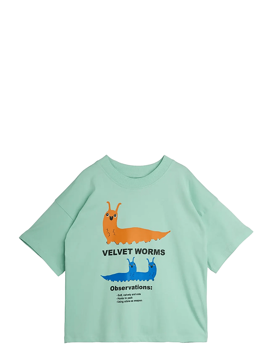 Mini Rodini - Velvet worm sp ss tee - kortärmade t-shirts - green - 0