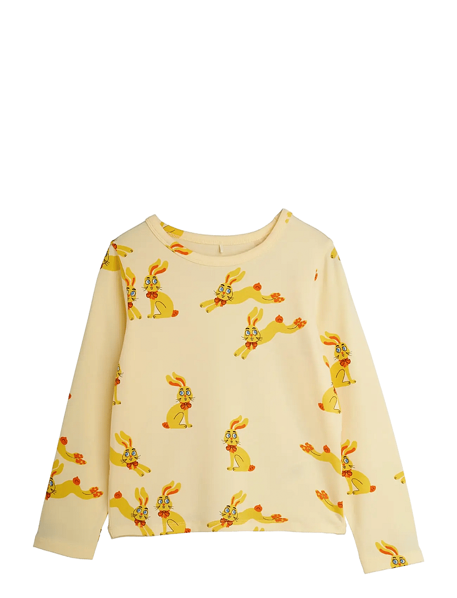 Mini Rodini - Rabbits aop ls tee - pikkade varrukatega t-särgid - yellow - 0