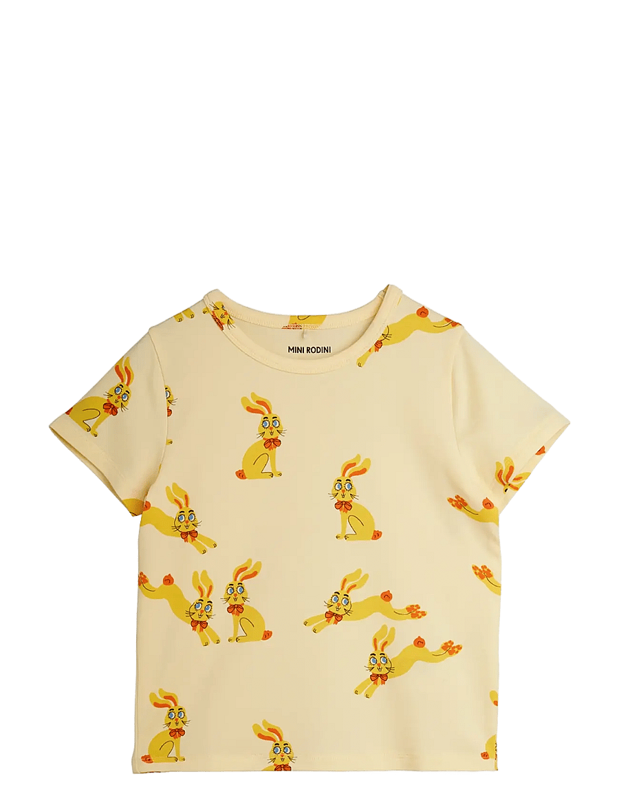 Mini Rodini - Rabbits aop ss tee - lühikeste varrukatega t-särgid - yellow - 0