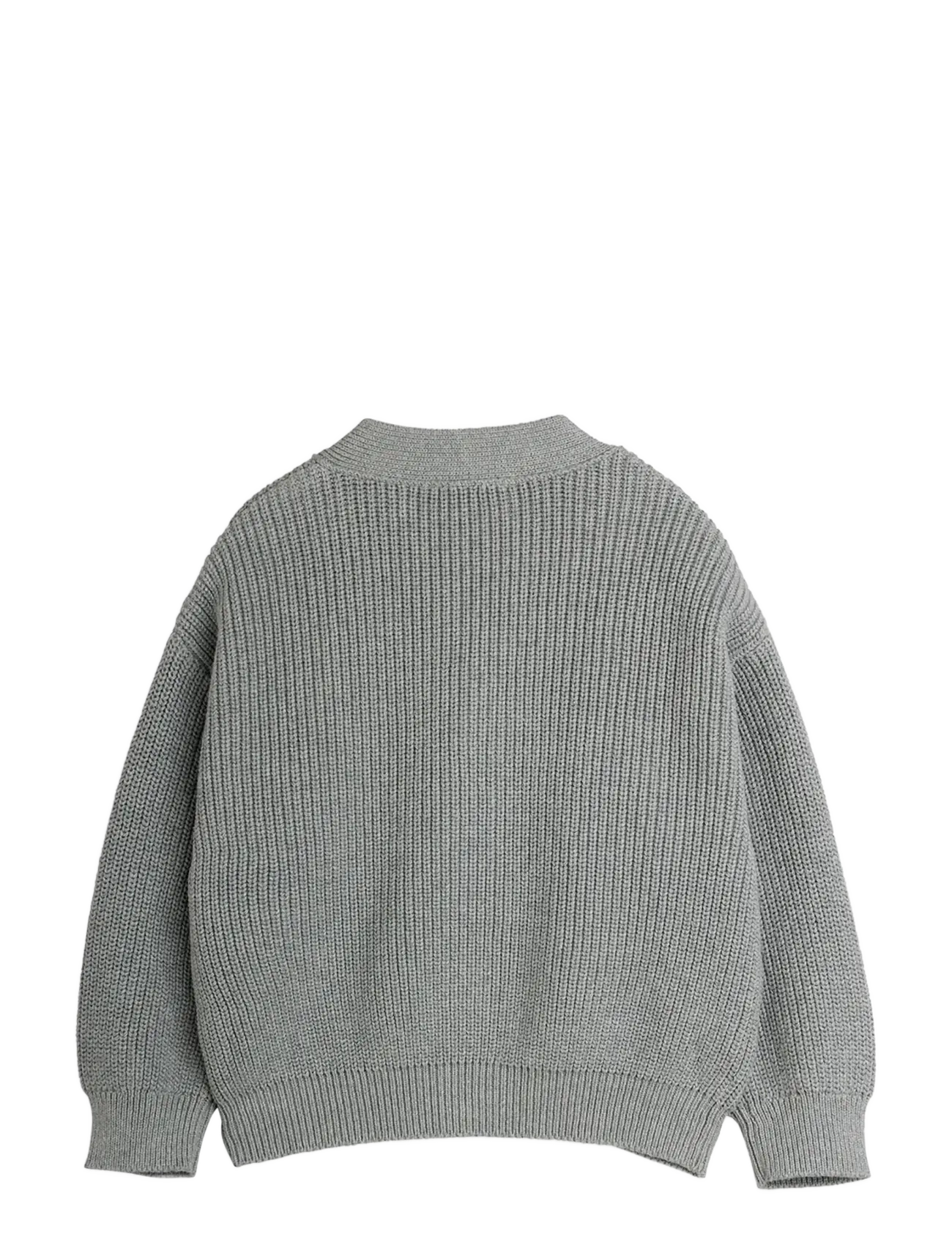 Mini Rodini - Ritzratz patch knitted cardigan - cardigans - grey melange - 1
