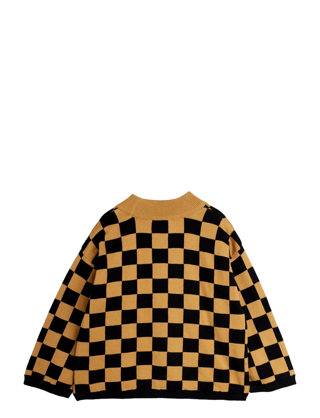 Mini Rodini - Chess check knitted sweater - trøjer - brown - 1